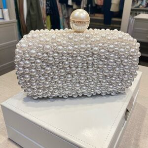 Elegant Pearl-Embellished Clutch Bridal Pearls